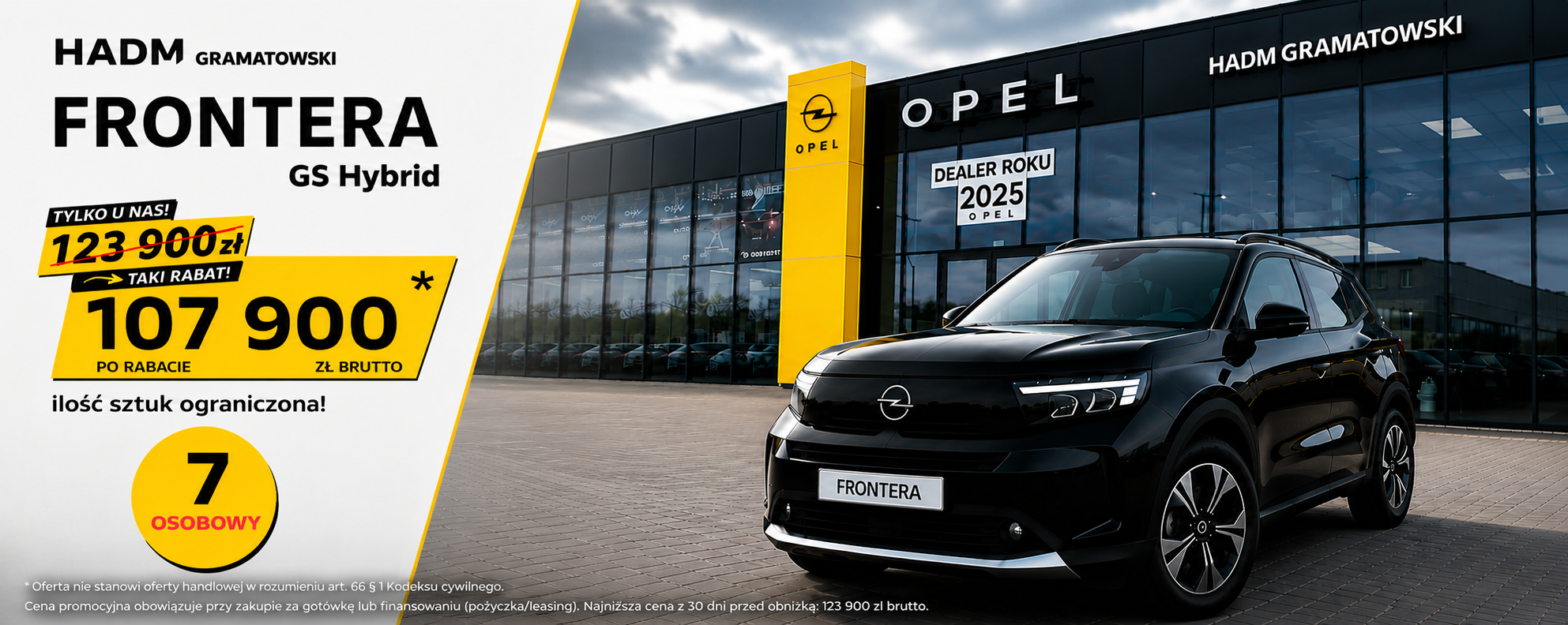 Opel Frontera w HADM Gramatowski – siedem miejsc, hybryda i spora obniżka ceny