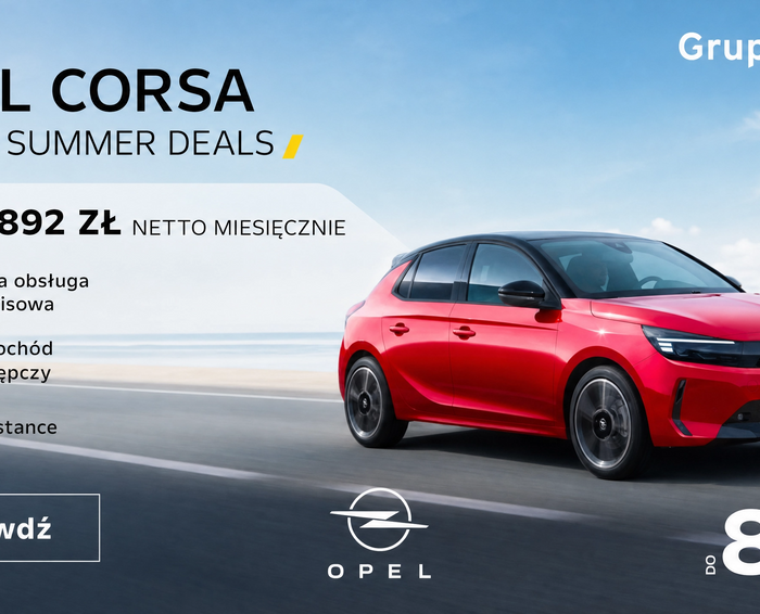 Opel Corsa z ratą od 892 zł netto miesięcznie w ofercie Leasys!