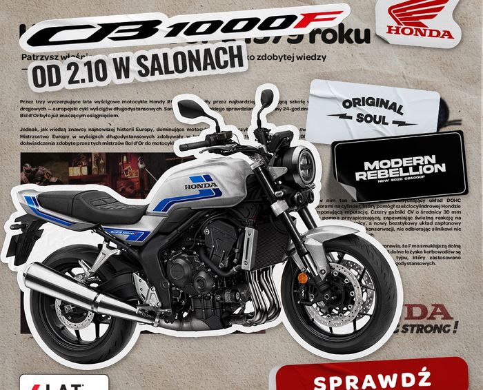 Nowa Honda CB1000F 2026! Klasyczny duch, nowoczesne możliwości!