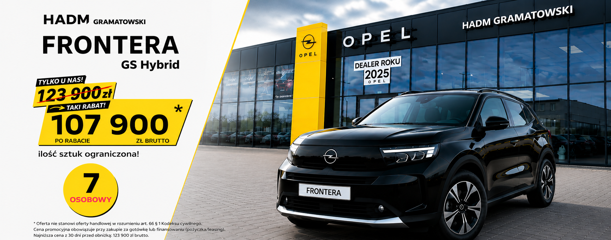 Opel Frontera w HADM Gramatowski – siedem miejsc, hybryda i spor