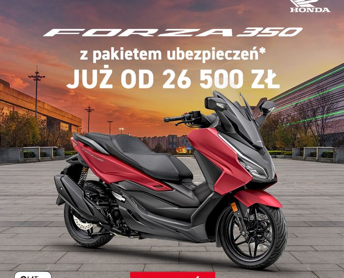 Honda Forza 350 już od 26 500 zł z pakietem ubezpieczeń - komfort i elegancja na każdej trasie!
