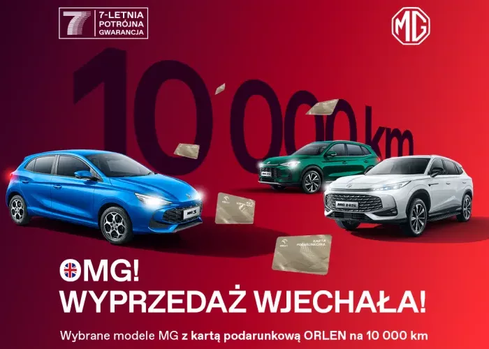 OMG! Wyprzedaż MG Motor 2025 – paliwo na 10 000 km w prezencie! Limitowana oferta w salonach Grupy Gezet