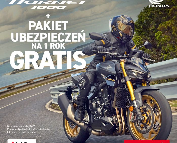 Honda CB1000 Hornet z pakietem ubezpieczeń na 1 rok gratis!