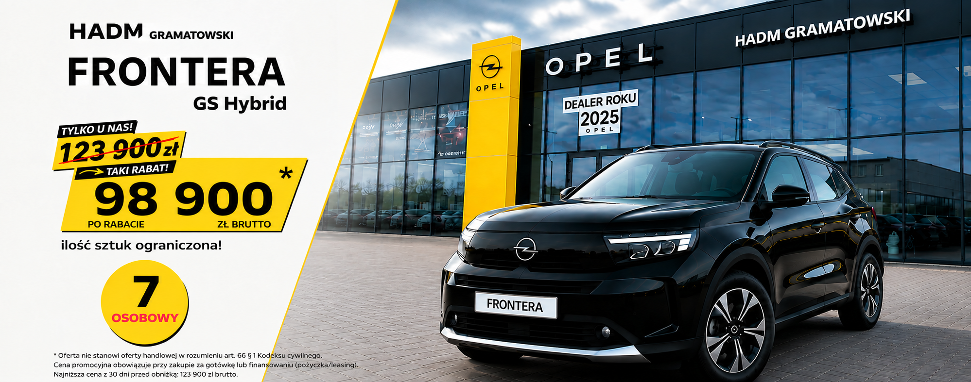 Opel Frontera w HADM Gramatowski – siedem miejsc, hybryda i spor