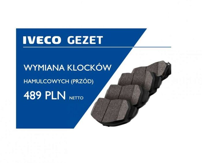 IVECO SZCZECIN - PROMOCYJNA WYMIANA KLOCKÓW HAMULCOWYCH [PRZÓD]